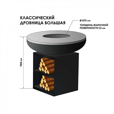 Очаг-Гриль Сфера 850+Дровница